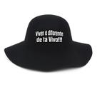 Chapéu Cata Ovo De Feltro Natanzinho Frase:Viver é diferente de tá VivoCor:Preto