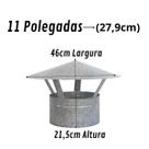 Chapéu Chinês P/ Duto 11 Polegadas, Galvanizado, Forno Igl