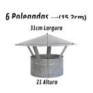 Chapéu Chinês P/ Duto 6 Polegadas, Galvanizado, Forno Iglu