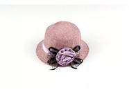 Chapéu Cloche Retro Anos 30 Pequeno Brim Com Detalhe De Flor