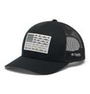 Chapéu Columbia PFG Fish Flag Mesh Snap Back unissex preto
