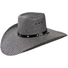 Chapéu country bicolor preto e branco unissex banda de couro