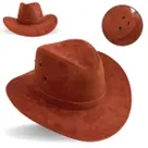 Chapeu Country Cowboy Feminino Peão Rodeio Boiadeira Vaqueiro Americano Camurça Top