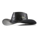 Chapéu Cowboy Country Couro Legítimo Aba 7cm Rodeio Barretos Cor:PretoTamanho:GG