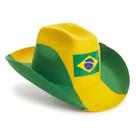 Chapéu Cowboy Do Brasil Country Rodeio Para Torcida Copa Do Mundo Unissex Verde E Amarelo