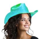 Chapéu Cowboy Holográfico Neon + Delineador Face Jewels Strass 5 Pares - Cowgirl Boiadeira LGBT Festa Fantasia Carnaval