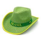 Chapéu Cowboy Palha Sintética Brasil Verde Festas Chapéu Cowboy Palha Sintética Brasil Verde Festas