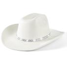Chapéu Cowgirl Nickoler 100% camurça para mulheres branco (L-XL) Chapéu Cowgirl Nickoler 100% camurça para mulheres branco (L-XL)