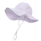 Chapéu DASMINI para bebês com listras de aba larga UPF 50+ roxo