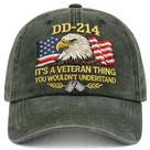 Chapéu DD-214 Veteran para homens bordado patriótico militar