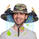 Chapéu de acampamento masculino Sun Hat Berlune com ventilador solar de aba larga