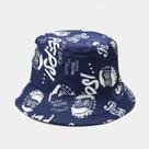 Chapéu de balde bonito Chapéus de pescador de praia para mulheres, reversível de dupla face, azul escuro
