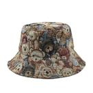 Chapéu de balde Cute Bear Jacquard Flat Anime Unissex Casual Beach