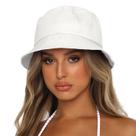 Chapéu de balde Sydbecs de algodão reversível Summer Sun Beach White Chapéu de balde Sydbecs de algodão reversível Summer Sun Beach White