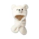 Chapéu de Bebê Menina - Estilo Coreano, Imitação de Pele de Coelho, Quente e com Desenho de Ursinho