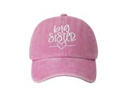 Chapéu de beisebol Hepandy Toddler Girls Big Sister, boné rosa