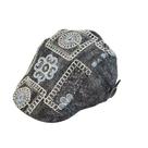 Chapéu de boné plano Gatsby Newsboy bordado em algodão floral