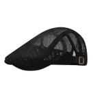 Chapéu de boné plano para homens em malha de poliéster preta Gatsby Newsboy Chapéu de boné plano para homens em malha de poliéster preta Gatsby Newsboy