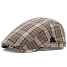 Chapéu de boné plano para homens xadrez Gatsby Newsboy Cabbie ajustável