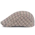 Chapéu de boné plano Tweed Houndstooth Pattern para homens