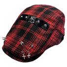 Chapéu de boné plano vermelho xadrez Ivy Gatsby Newsboy para homens e mulheres