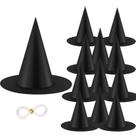 Chapéu de bruxa, acessório de fantasia de Halloween KSPOWWIN x12, preto