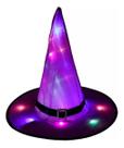 Chapéu De Bruxa Bruxinha Luz Led Halloween Fantasia Enfeite
