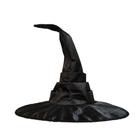 Chapéu de bruxa dobrado preto com design de aranha e morcego para Halloween Chapéu de bruxa dobrado preto com design de aranha e morcego para Halloween