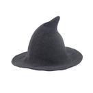 Chapéu de bruxa HOHOM de lã de aba larga tricotado para mulheres (cinza escuro)