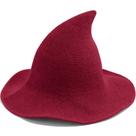 Chapéu de bruxa Leuceiy de lã de Halloween para mulheres de aba larga Chapéu de bruxa Leuceiy de lã de Halloween para mulheres de aba larga