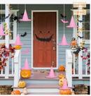 Chapéu de bruxa Whaline com decoração suspensa de Halloween com adesivos de morcego