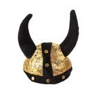 Chapéu de capacete Viking dourado e tecido preto para adultos e crianças