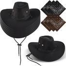 Chapéu de caubói e bandana Zhanmai Western Party Traje x12