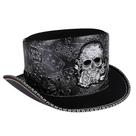 Chapéu de caveira gótica bordado em couro PU vintage punk