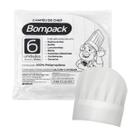 Chapéu de Chef Plissado Descartável Tam Único 6 Unid Bompack
