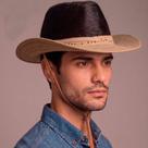 Chapéu De Couro Aba Media Com Pelo Legitimo Cangaceiro Nordestino Vaqueiro Adulto Unissex Country Rodeio