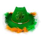 Chapéu de cowboy com franja verde irlandesa para o Dia de São Patrício