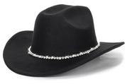 Chapéu de cowboy CXQRR Glitter Silver Black para mulheres
