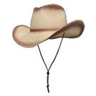 Chapéu de Cowboy de Palha Bege, Aba Larga, para o Verão, com Cinta para o Queixo Chapéu de Cowboy de Palha Bege, Aba Larga, para o Verão, com Cinta para o Queixo