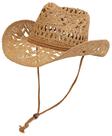 Chapéu de cowboy de palha Melesh para mulheres e homens cáqui