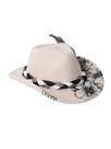 Chapéu de cowboy feminino WDIRARA com estampa de vaca ocidental, boho, damasco