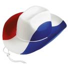 Chapéu de cowboy genérico patriótico vermelho branco azul jeans