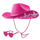 Chapéu de cowboy JICASTO com 6 estrelas de lantejoulas e cinto de tiara para mulheres
