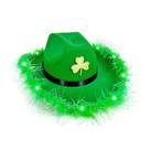 Chapéu de cowboy LED para o Dia de São Patrício, verde, lantejoulas, jeans unissex