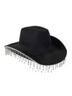 Chapéu de cowboy QWINEE feminino com decoração de strass ocidental