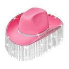 Chapéu de cowboy, strass denso, borla, anime, cosplay, algodão