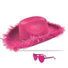 Chapéu de cowboy YBHOMINE com óculos de sol de coração para mulheres e homens