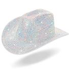 Chapéu de cowgirl Hercicy Rhinestone Chapéu de cowboy branco para mulheres