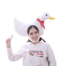 Chapéu de fantasia, pato branco, pelúcia, cosplay, boné, chapéu