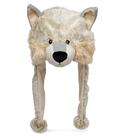 Chapéu de inverno DolliBu Grey Wolf Plush Hat para adultos e crianças